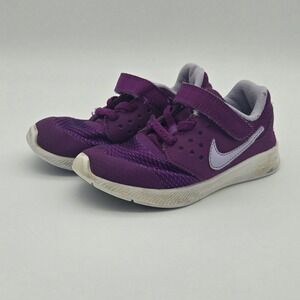 Nike Shoes Toddler Girls Size 9C Purple Hook & Loop Running Sneakers 869971-500